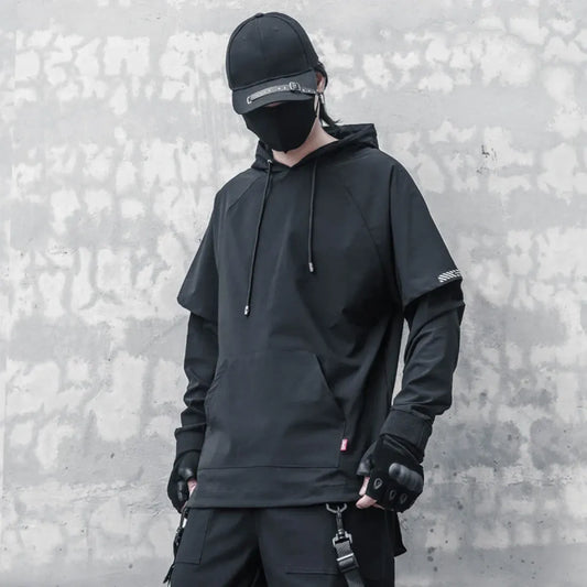 Harajuku Layered Techwear Hoodie - Hoodies & Sweatshirts - Men’s Hoodies - 1