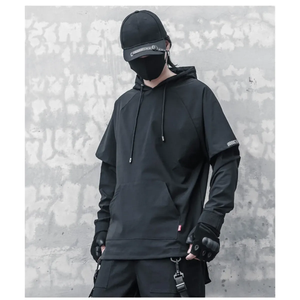 Harajuku Layered Techwear Hoodie - Hoodies & Sweatshirts - Men’s Hoodies - 10