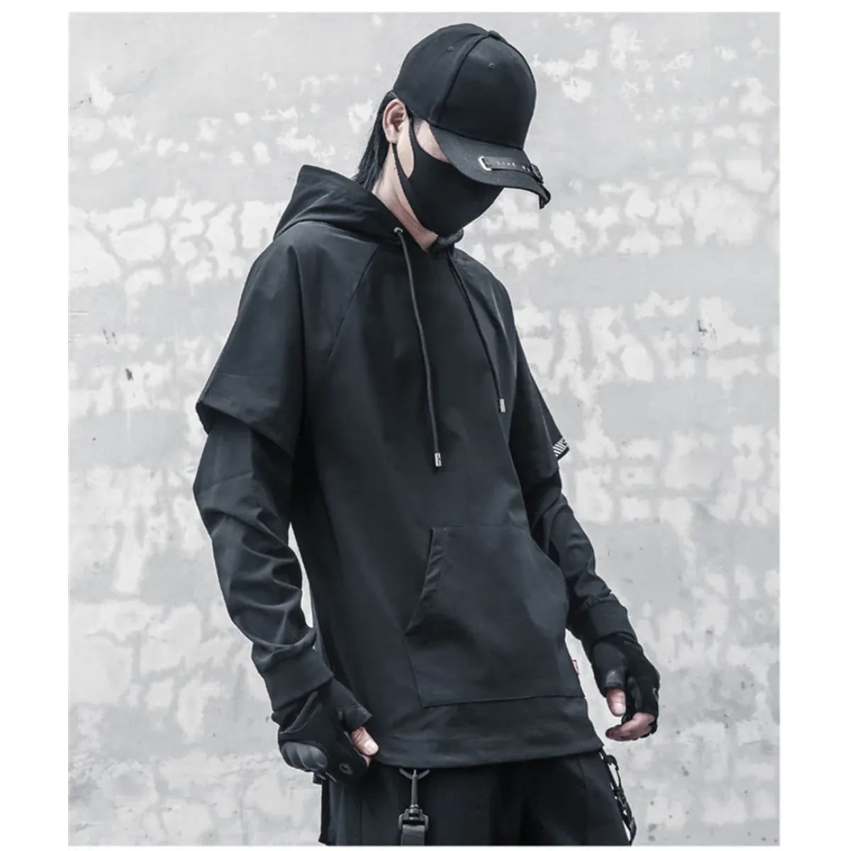 Harajuku Layered Techwear Hoodie - Hoodies & Sweatshirts - Men’s Hoodies - 11