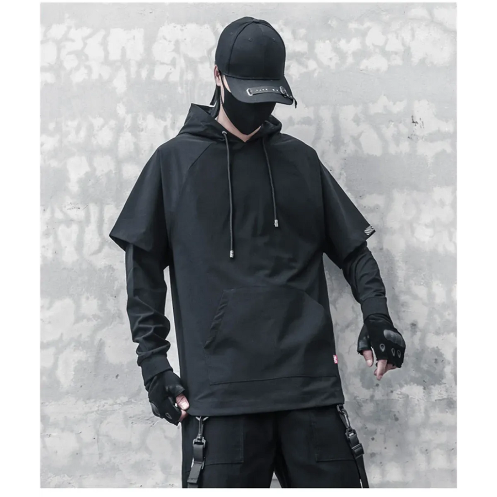 Harajuku Layered Techwear Hoodie - Hoodies & Sweatshirts - Men’s Hoodies - 7