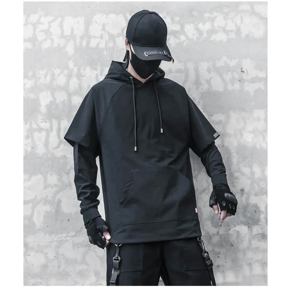 Harajuku Layered Techwear Hoodie - Hoodies & Sweatshirts - Men’s Hoodies - 7