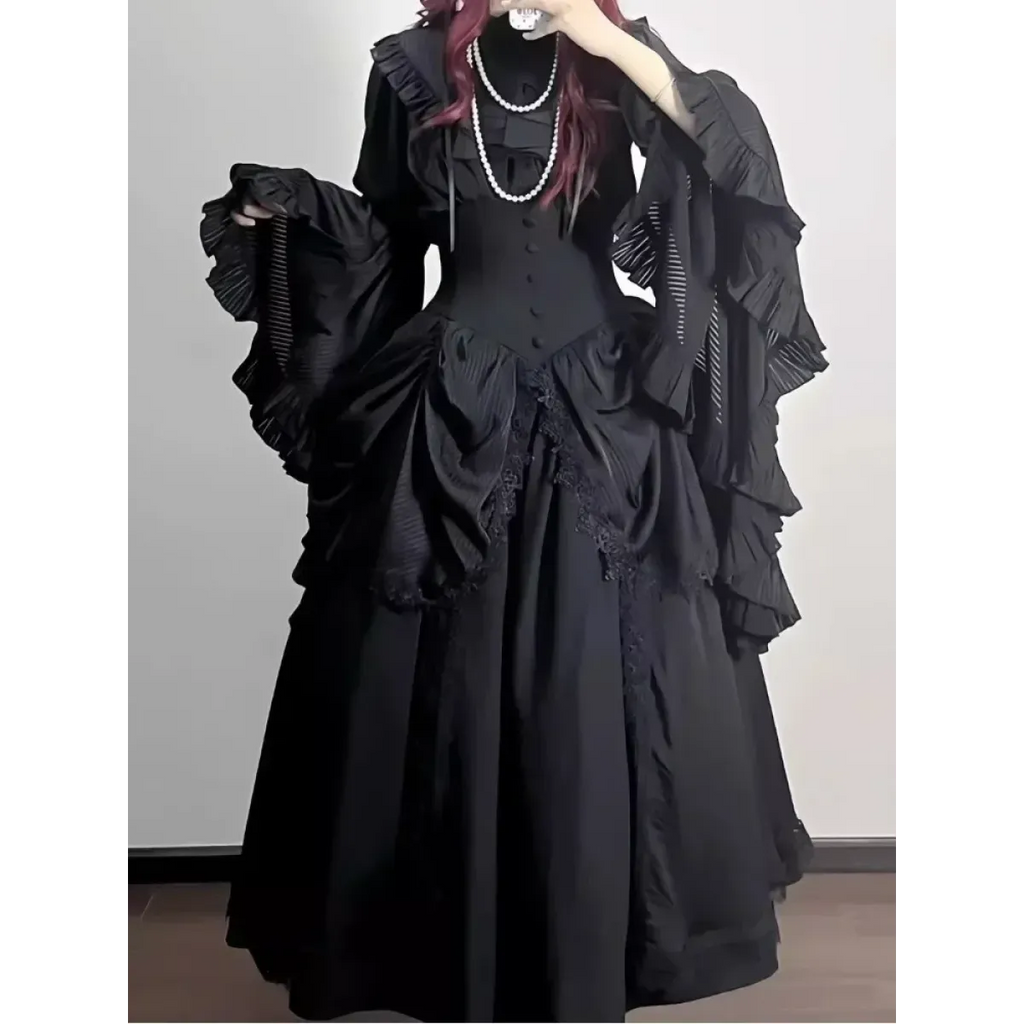 Harajuku Lolita Ruffle Sleeve Top - Tops - Harajuku Blouses & Skirts - 1