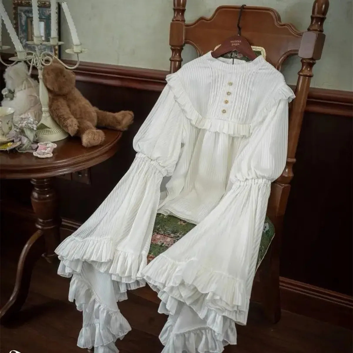 Harajuku Lolita Ruffle Sleeve Top - Tops - Harajuku Blouses & Skirts - 11