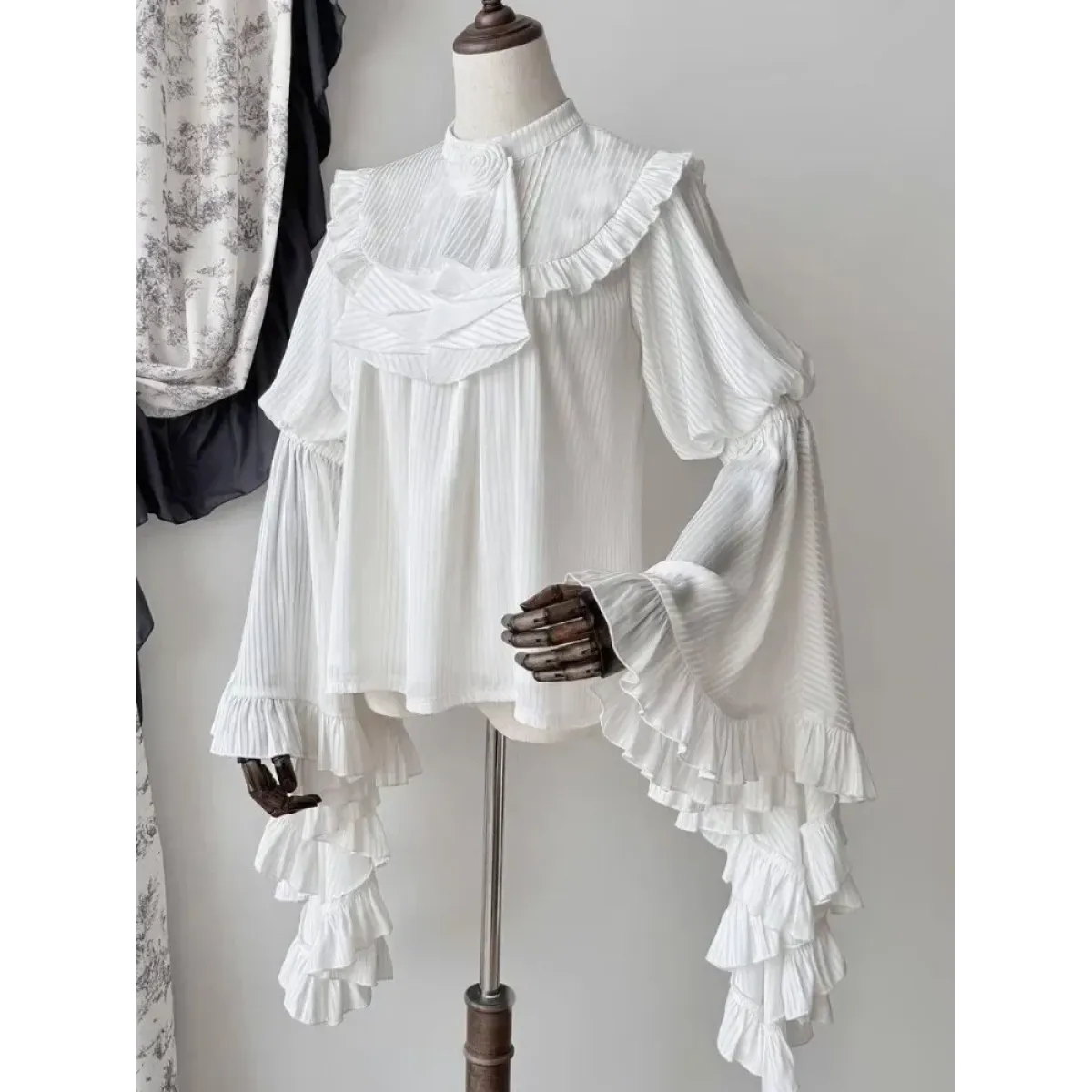 Harajuku Lolita Ruffle Sleeve Top - Tops - Harajuku Blouses & Skirts - 2