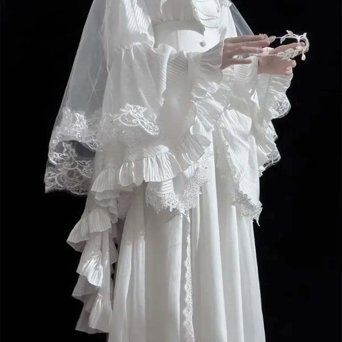 Harajuku Lolita Flare Sleeve Top & Midi Skirt Set - Bottoms - Sets / Co-ords - 1