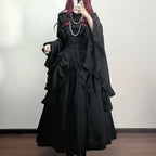 Harajuku Lolita Flare Sleeve Top & Midi Skirt Set - Bottoms - Sets / Co-ords - 2