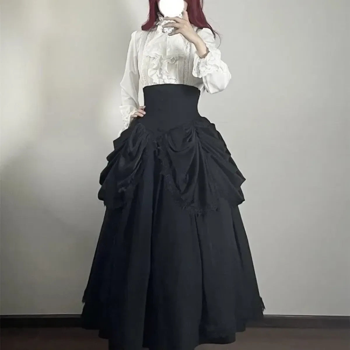 Harajuku Lolita Flare Sleeve Top & Midi Skirt Set - Bottoms - Sets / Co-ords - 3