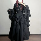 Harajuku Lolita Flare Sleeve Top & Midi Skirt Set - Bottoms - Sets / Co-ords - 8
