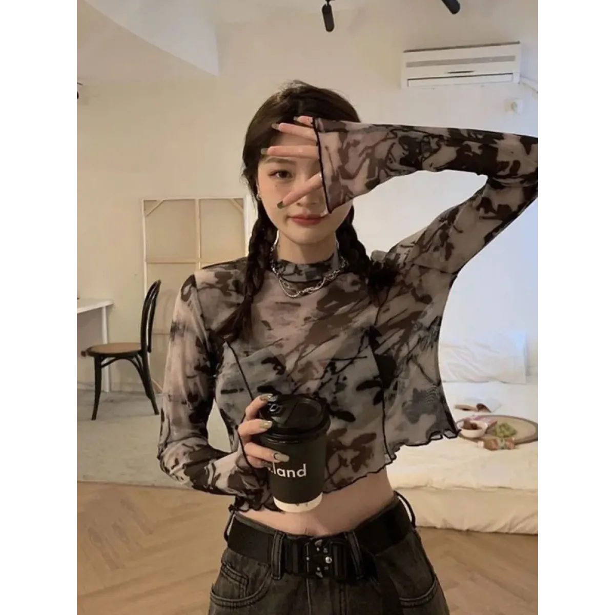 Tie-Dye Harajuku Mesh Crop Top - Women’s Clothing & Accessories - Tops - 4