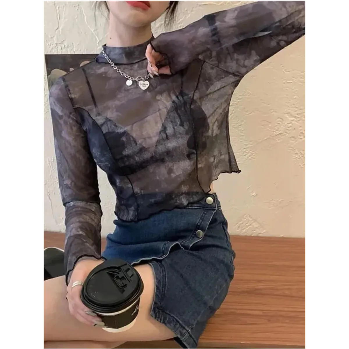 Tie-Dye Harajuku Mesh Crop Top - Women’s Clothing & Accessories - Tops - 5