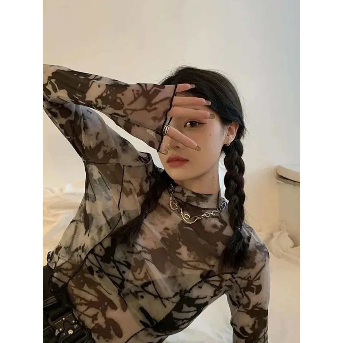 Tie-Dye Harajuku Mesh Crop Top - Women’s Clothing & Accessories - Tops - 6