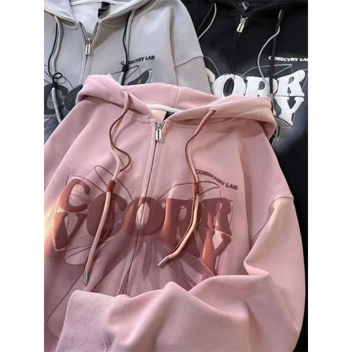 Harajuku Oversized Zip Up Hoodie - Hoodies & Sweatshirts - Hoodies - 4