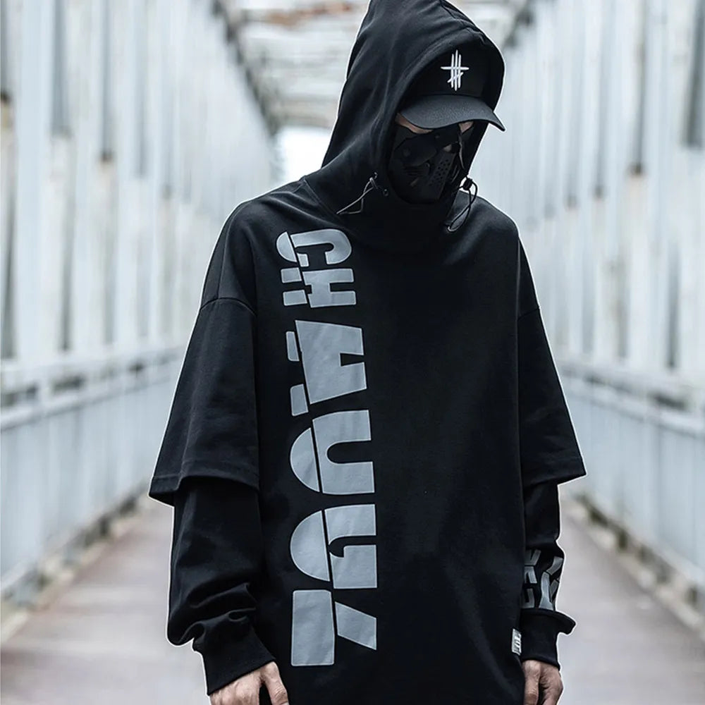 Harajuku Patchwork Techwear Hooded Sweatshirt - T-Shirts - Coats & Jackets - 1 - 2024