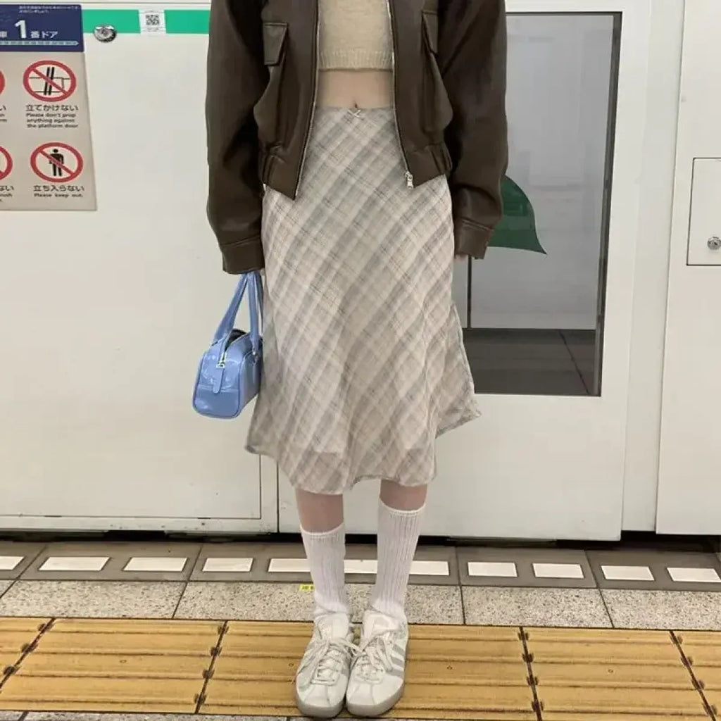 Harajuku Plaid Midi Skirt - Bottoms - Skirts - 2