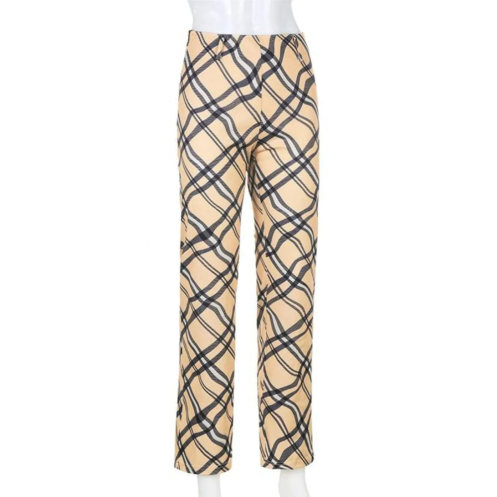 Harajuku Plaid Pattern Pants - Bottoms - 1