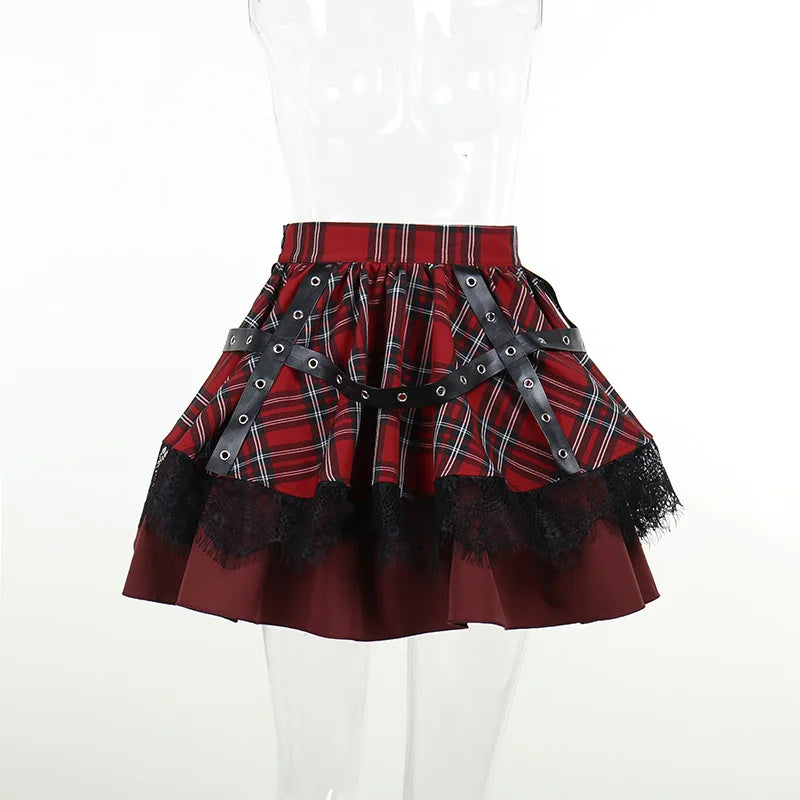 Harajuku Plaid Pleated Skirt - Y2K Mini Cake Skirt - Bottoms - Skirts - 15 - 2024