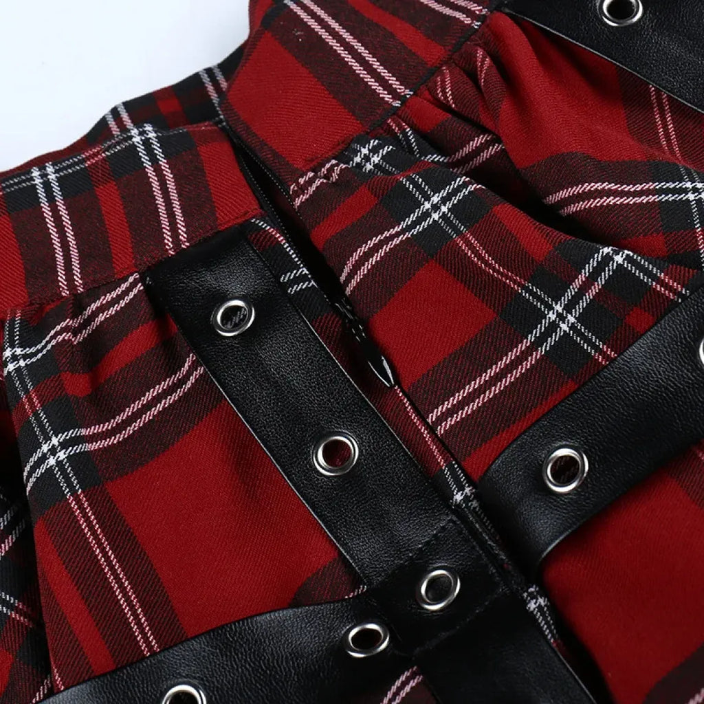 Harajuku Plaid Pleated Skirt - Y2K Mini Cake Skirt - Bottoms - 21