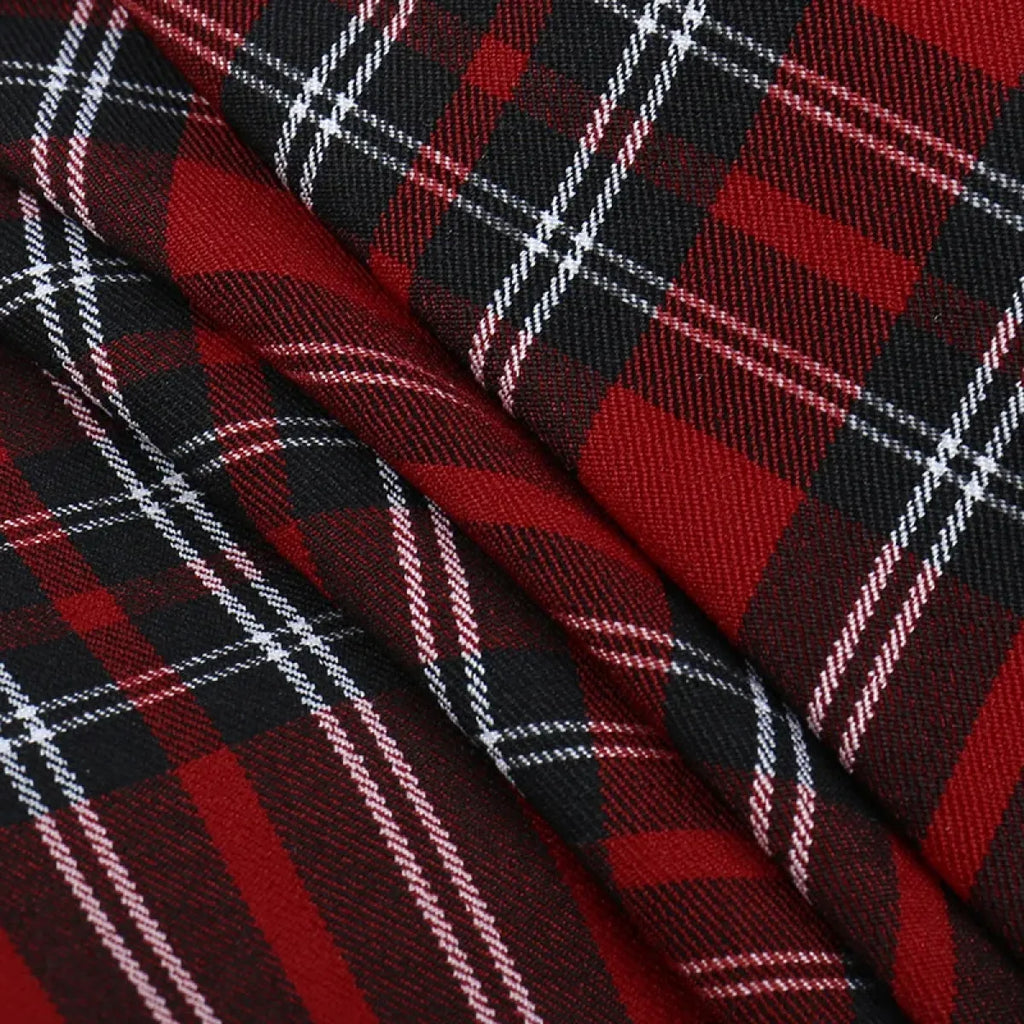 Harajuku Plaid Pleated Skirt - Y2K Mini Cake Skirt - Bottoms - 22