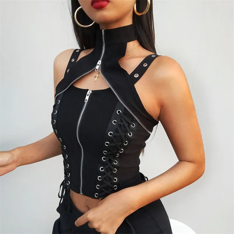 Harajuku Punk Grunge Halter Corset - Tops & Tees - Shirts & Tops - 10 - 2024