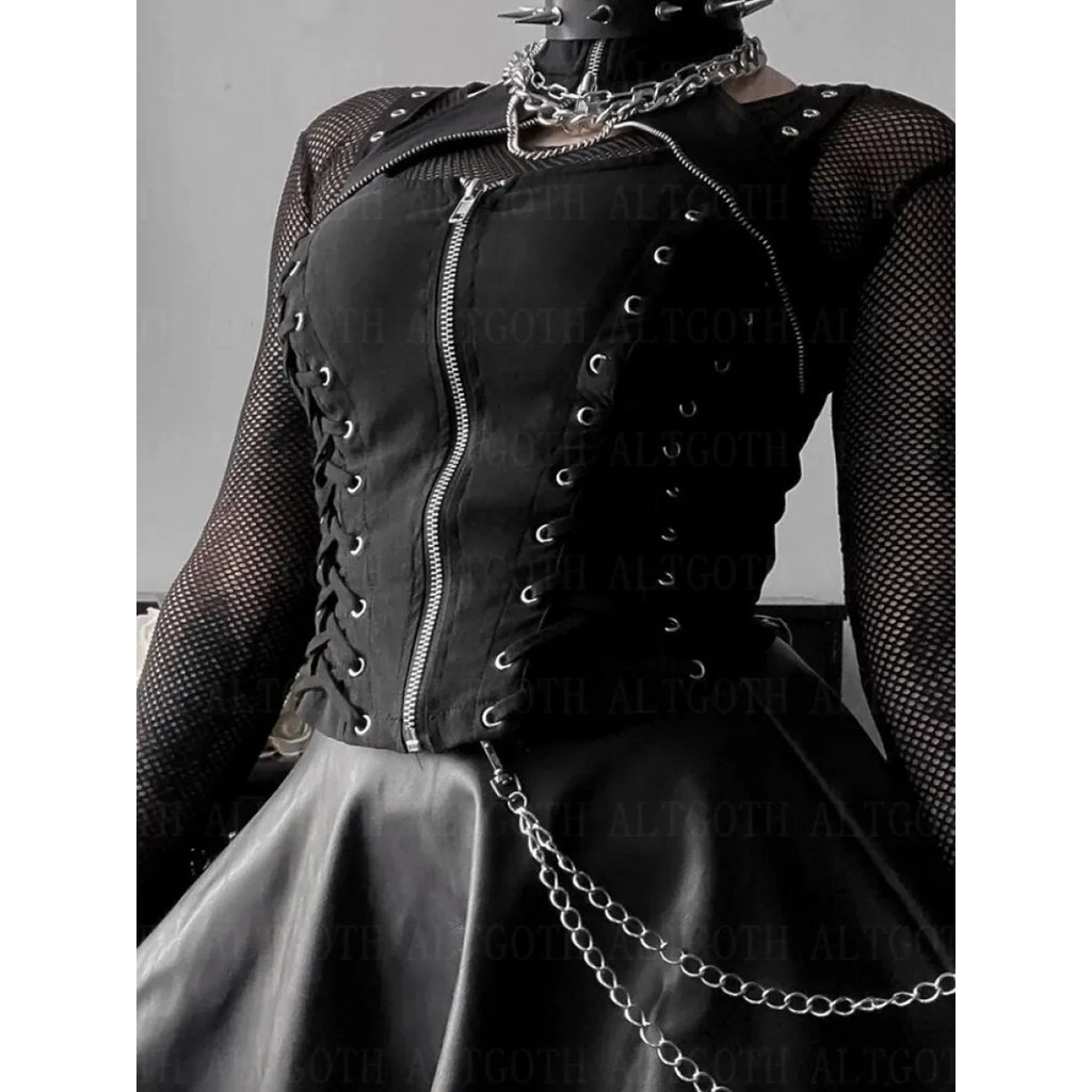 Harajuku Punk Grunge Halter Corset - Tops & Tees - 3