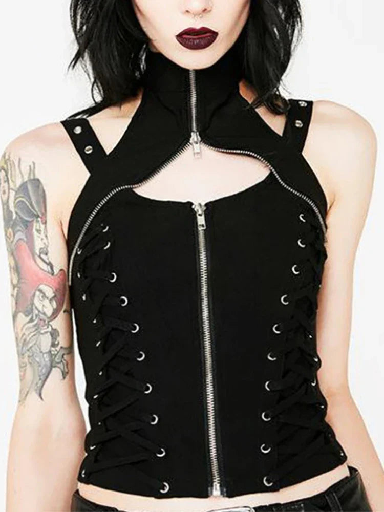 Harajuku Punk Grunge Halter Corset - Tops & Tees - Shirts & Tops - 5 - 2024