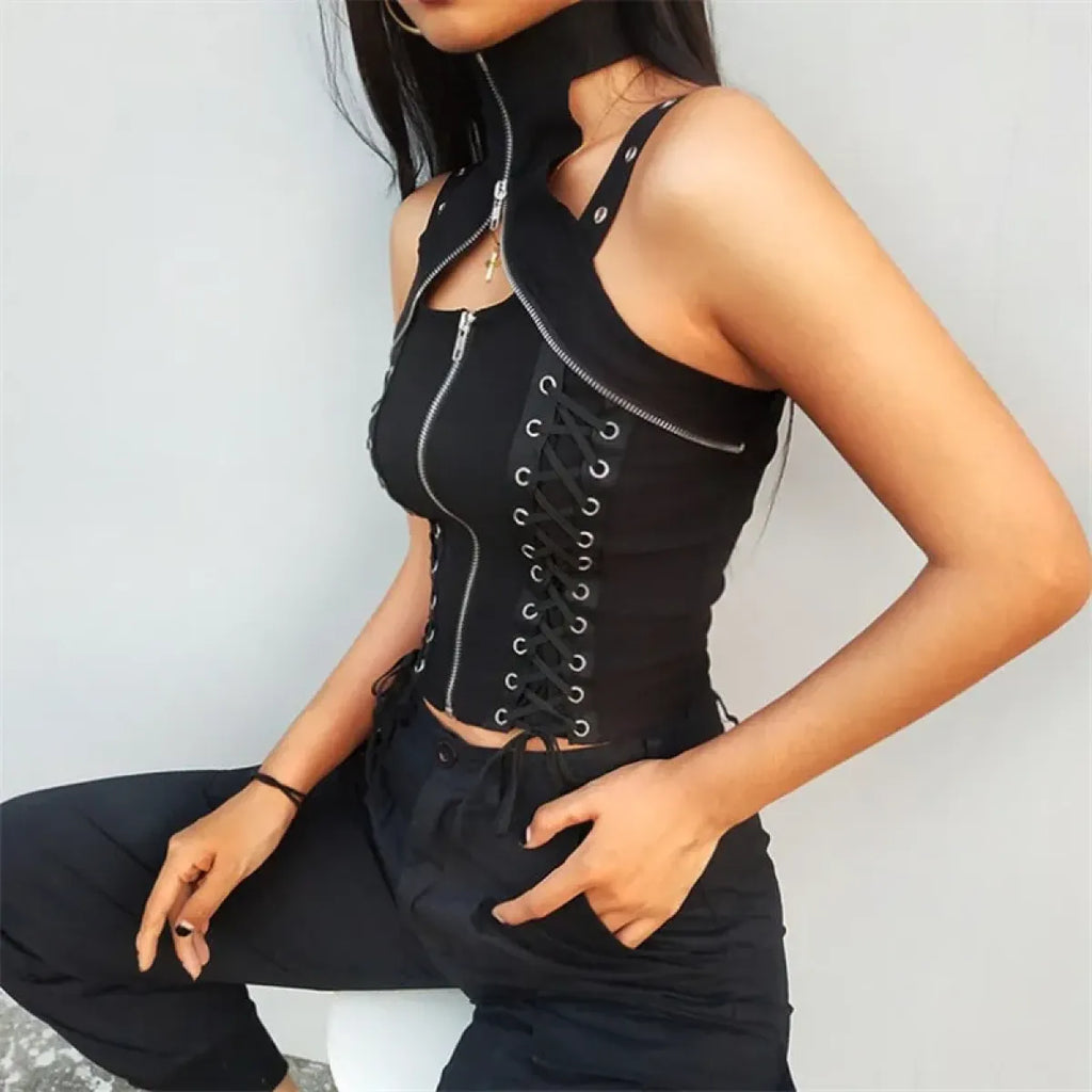 Harajuku Punk Grunge Halter Corset - Tops & Tees - 9