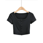 Harajuku Ribbed Crop Top - Women’s Clothing & Accessories - Tops - 2