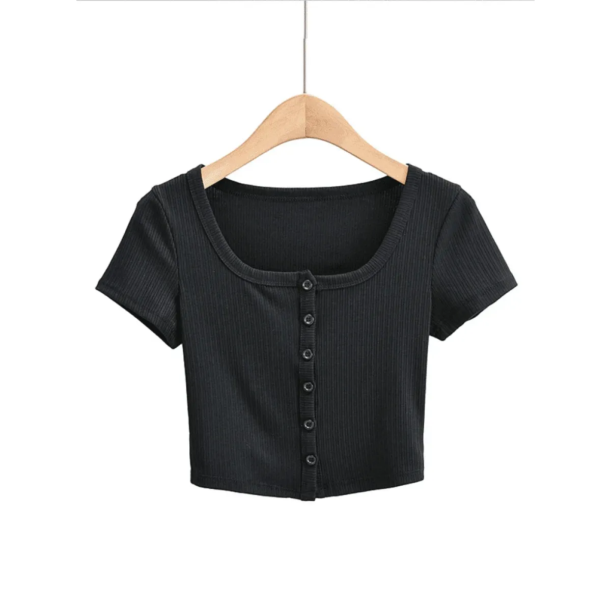 Harajuku Ribbed Crop Top - Women’s Clothing & Accessories - Tops - 2