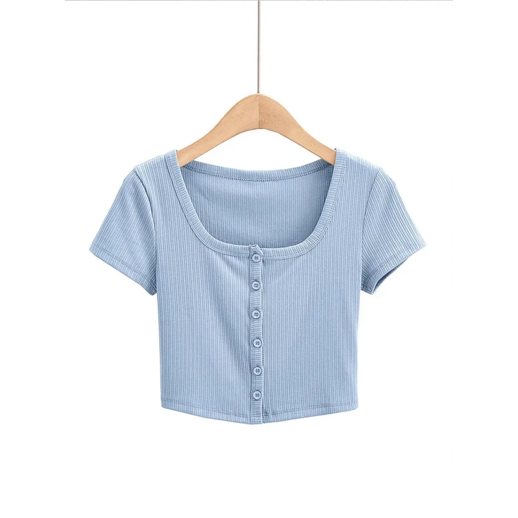 Harajuku Ribbed Crop Top - Women’s Clothing & Accessories - Tops - 4