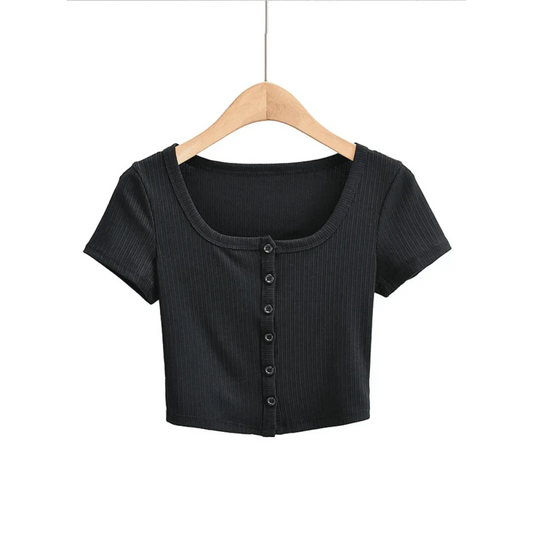 Harajuku Ribbed Crop Top - Women’s Clothing & Accessories - Tops - 7