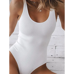 Harajuku Ribbed Sleeveless Bodysuit - Women’s Clothing & Accessories - Bodysuits - 1