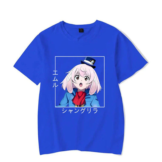 Emuru T-shirt - Harajuku Round Neck - Blue / 4XL - T-Shirts - Shirts & Tops - 2 - 2024