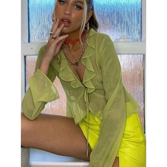 Harajuku Ruffle Chiffon Blouse - Women’s Clothing & Accessories - Shirts & Blouses - 2