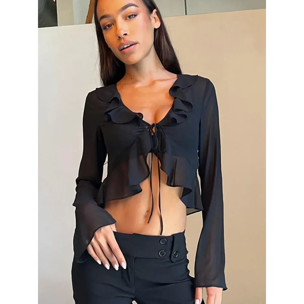 Harajuku Ruffle Chiffon Blouse - Women’s Clothing & Accessories - Shirts & Blouses - 7