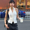 Harajuku Ruffle Halter Top - Women’s Clothing & Accessories - Tops - 1