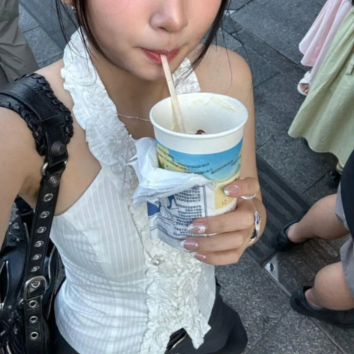 Harajuku Ruffle Halter Top - Women’s Clothing & Accessories - Tops - 5