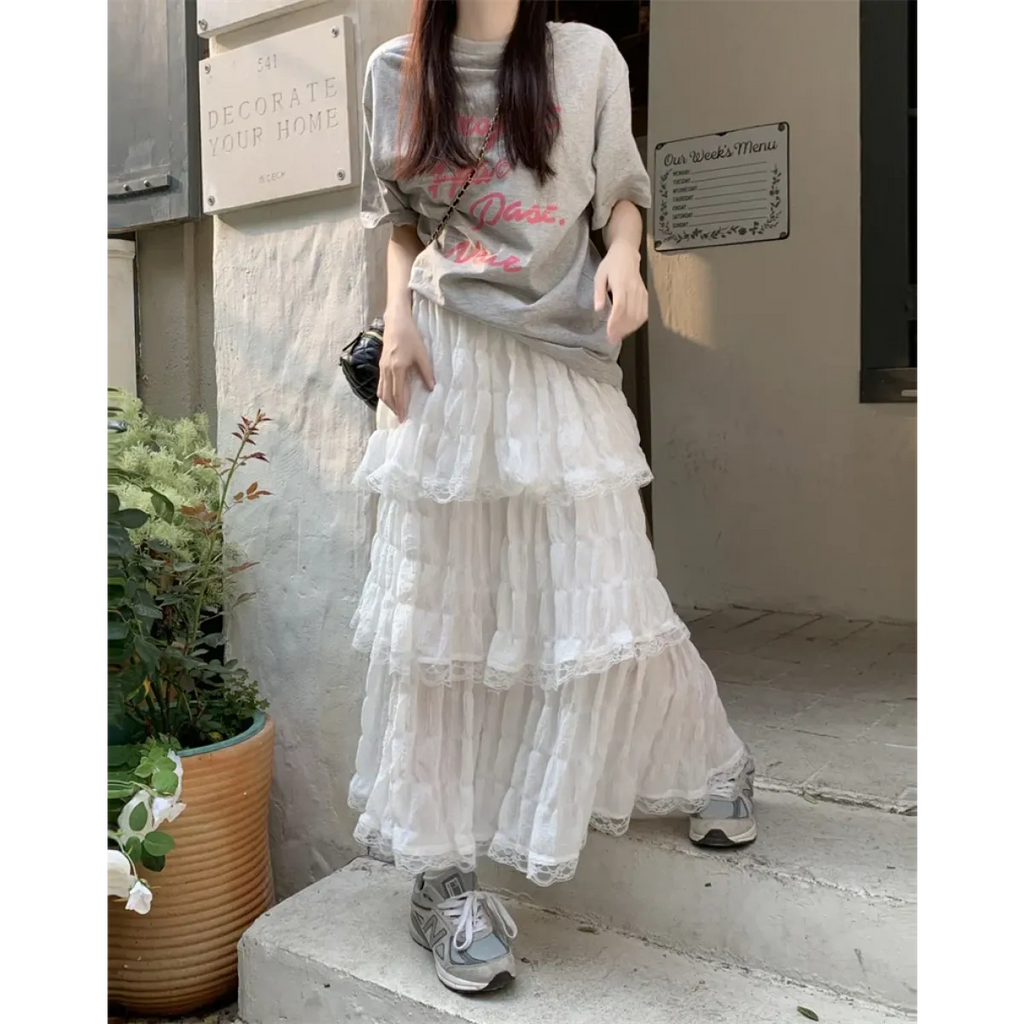 Harajuku Ruffle Lace Skirt - Bottoms - Skirts - 13