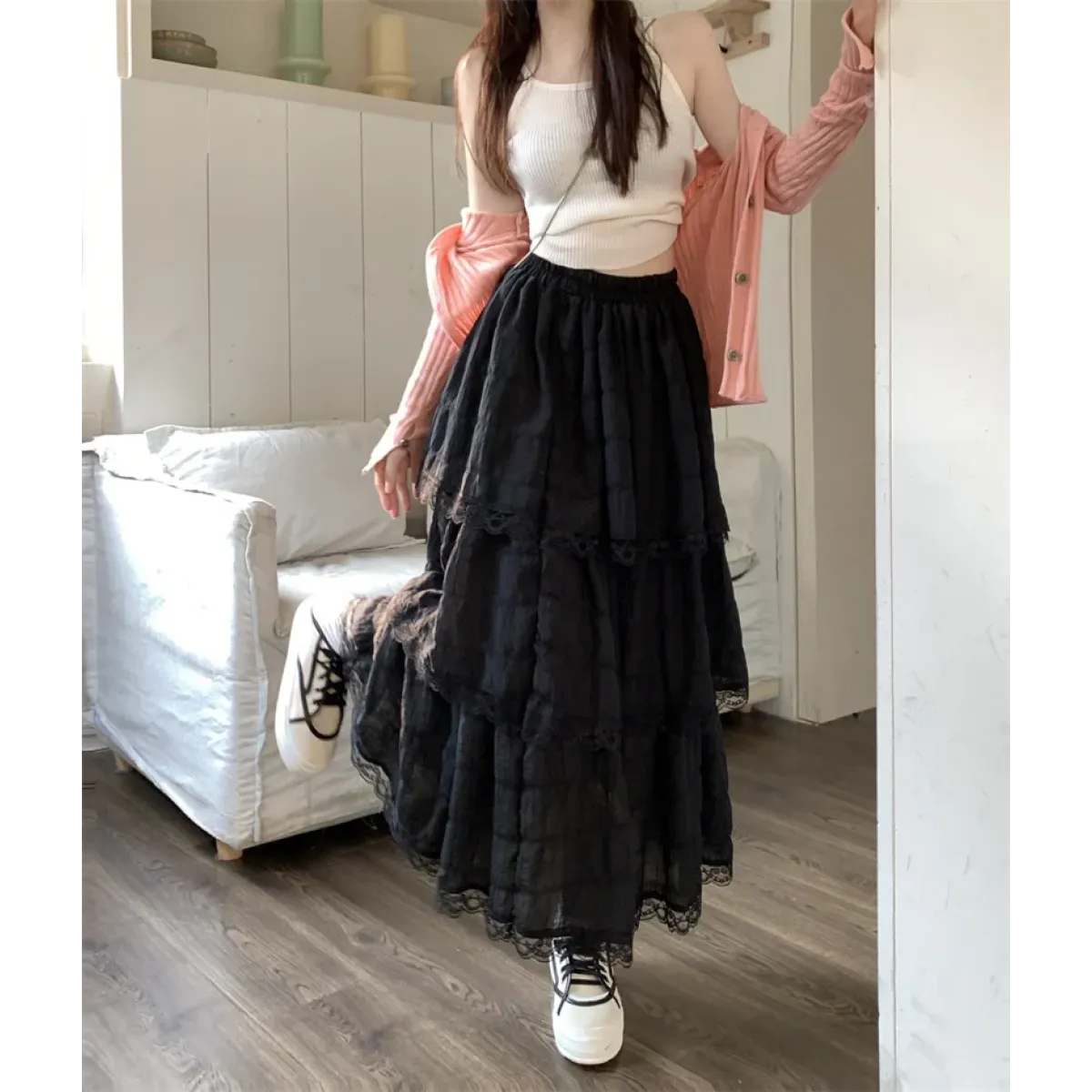 Harajuku Ruffle Lace Skirt - Bottoms - Skirts - 17