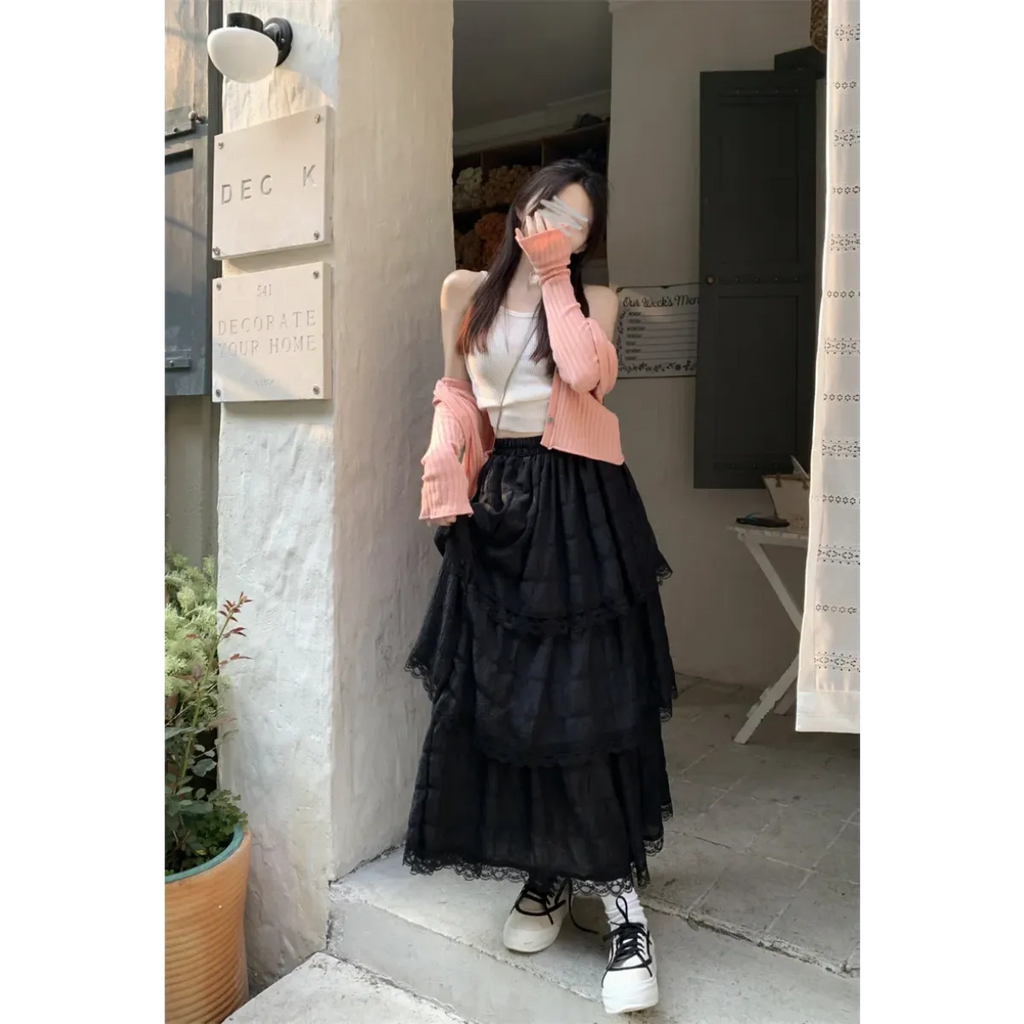 Harajuku Ruffle Lace Skirt - Bottoms - Skirts - 18