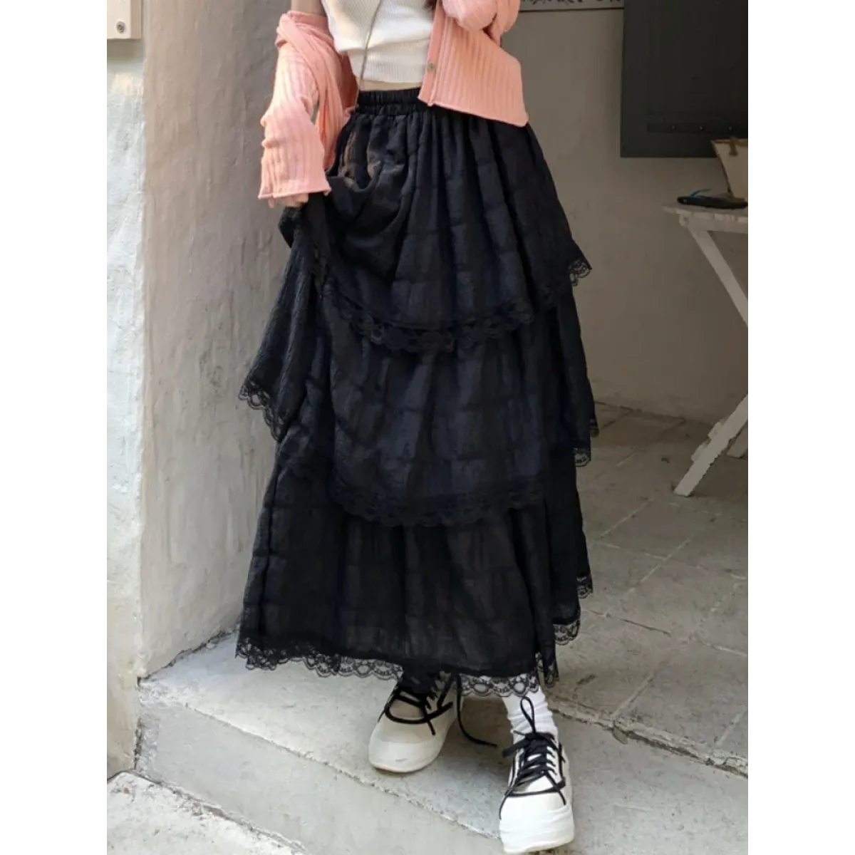 Harajuku Ruffle Lace Skirt - Bottoms - Skirts - 20