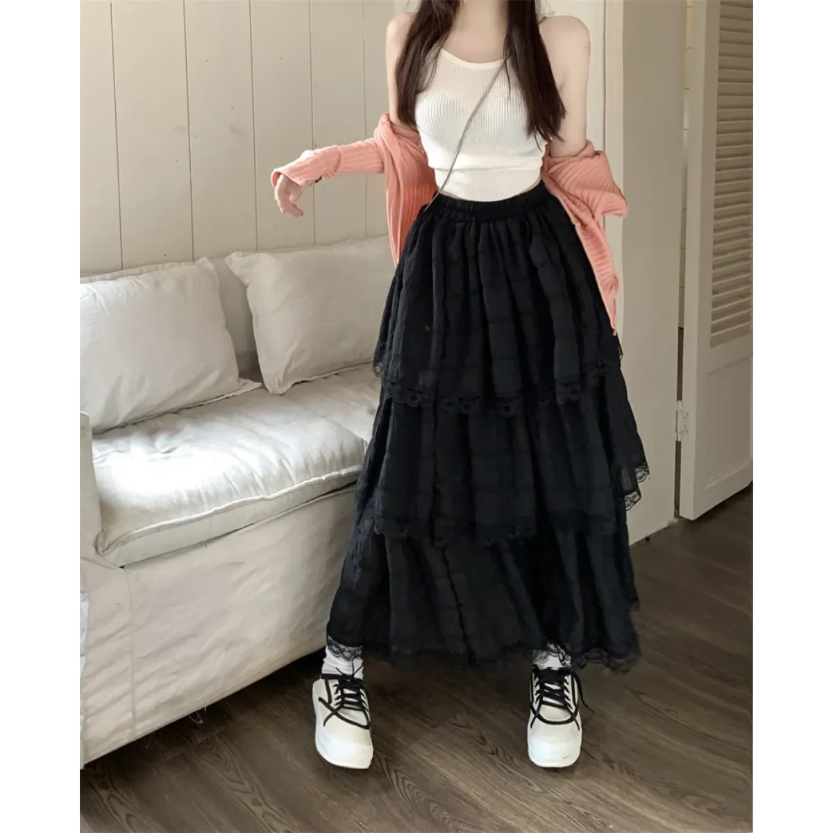 Harajuku Ruffle Lace Skirt - Bottoms - Skirts - 21