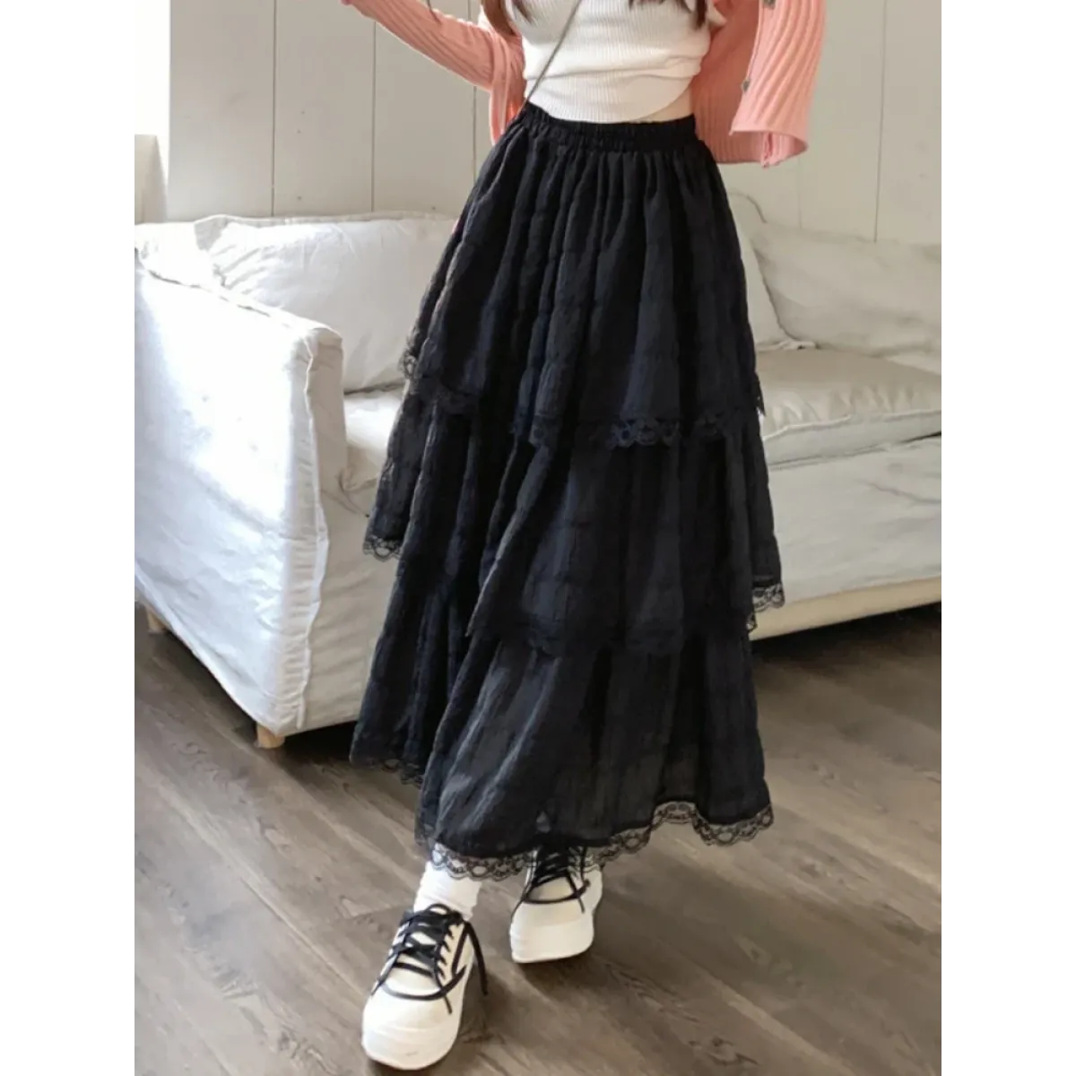 Harajuku Ruffle Lace Skirt - Bottoms - Skirts - 22