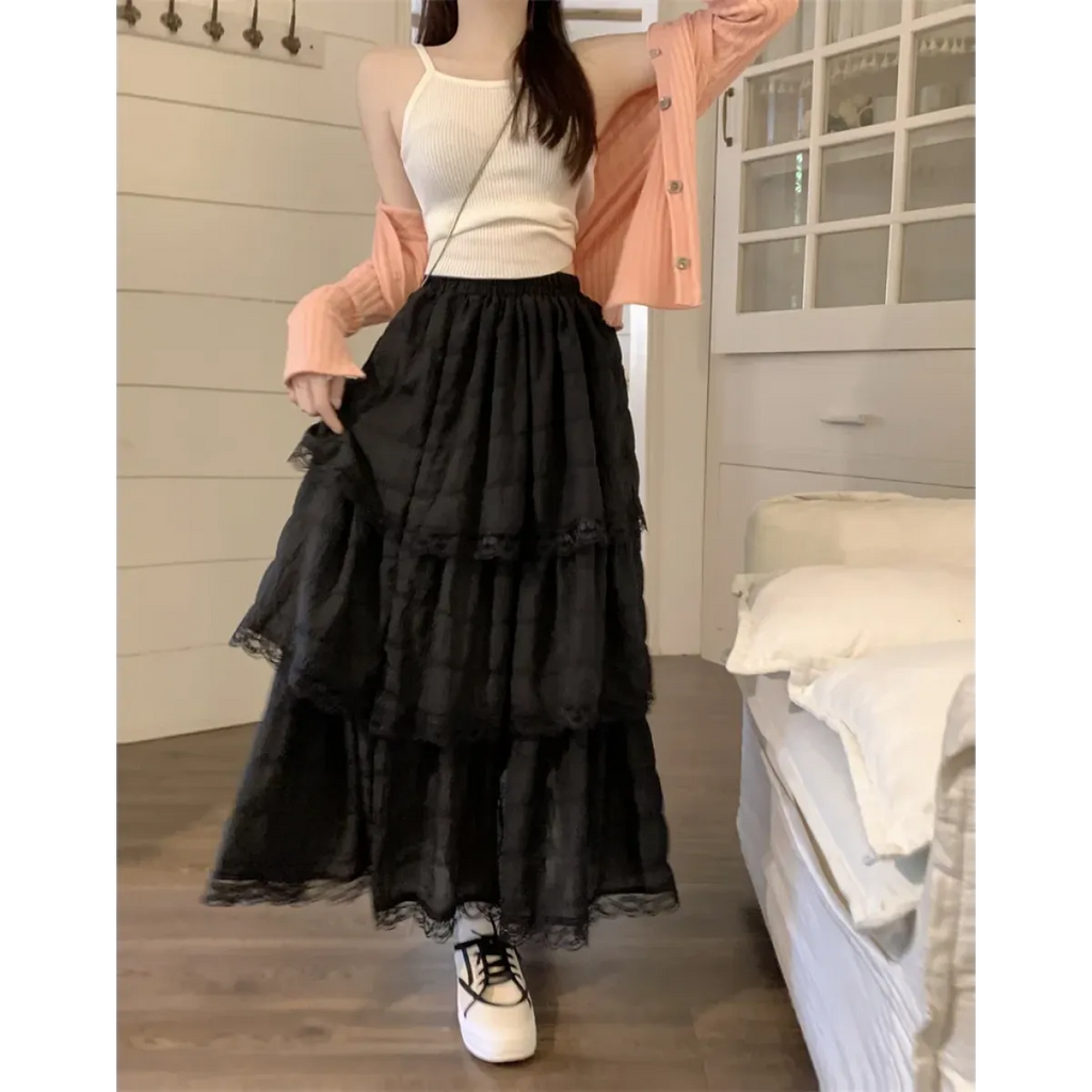 Harajuku Ruffle Lace Skirt - Bottoms - Skirts - 24