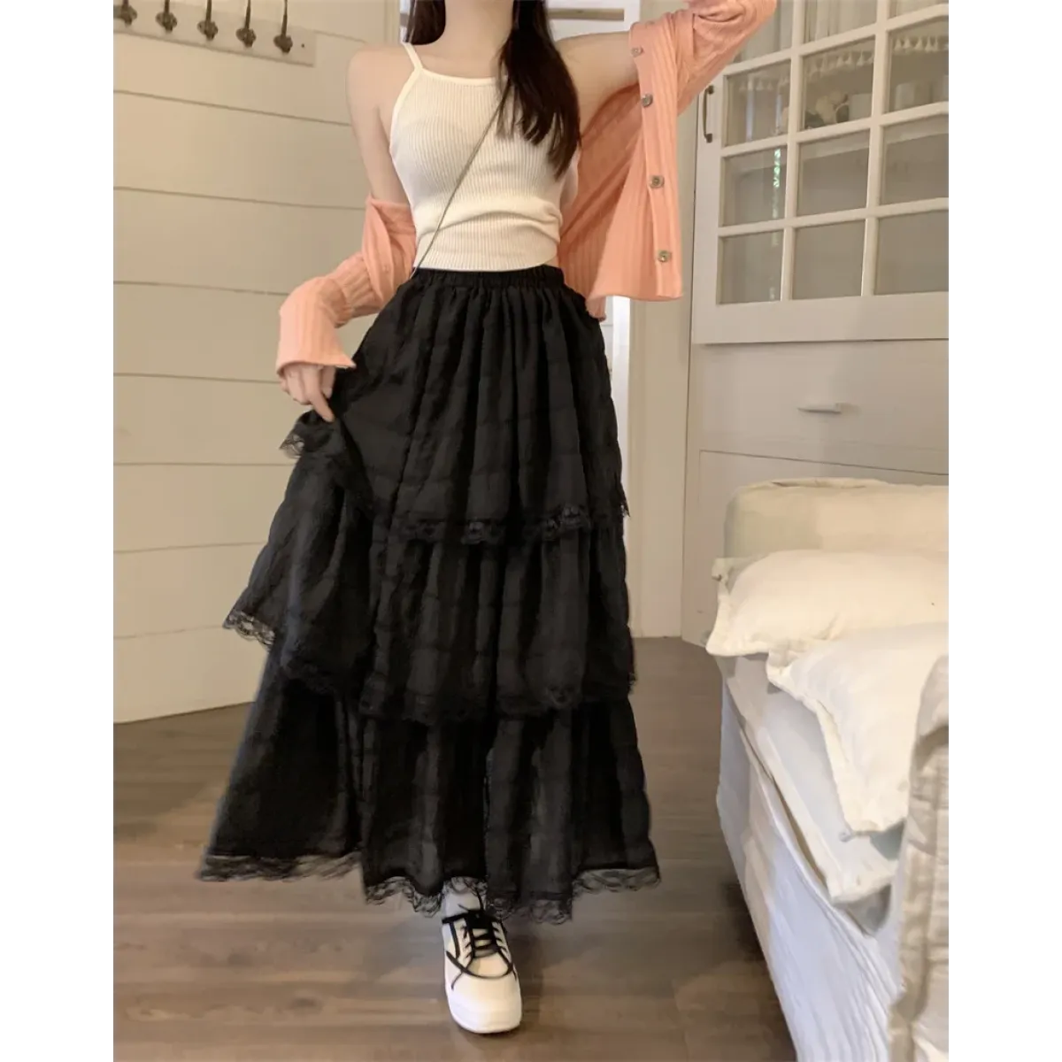 Harajuku Ruffle Lace Skirt - Bottoms - Skirts - 24