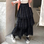 Harajuku Ruffle Lace Skirt - Bottoms - Skirts - 26