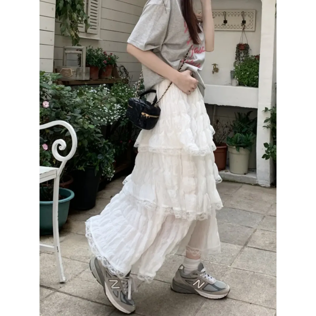 Harajuku Ruffle Lace Skirt - Bottoms - Skirts - 9
