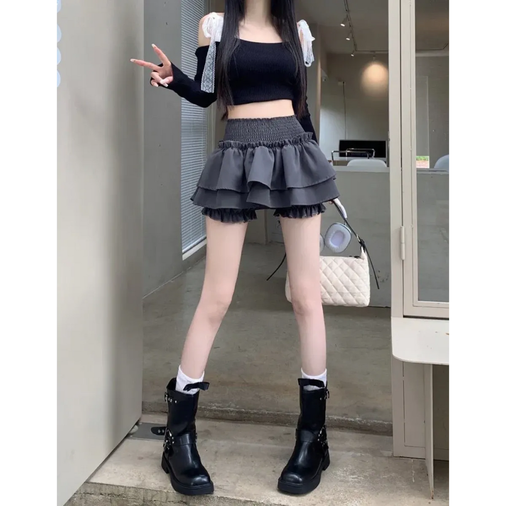 Harajuku Ruffle Layered Skirt - Bottoms - Skirts - 20