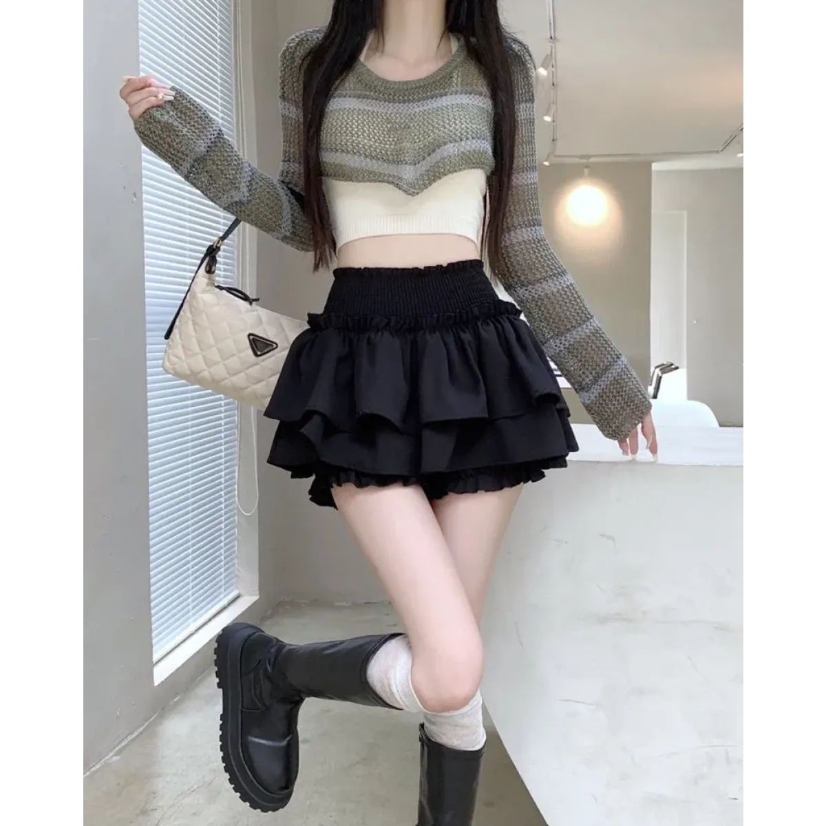 Harajuku Ruffle Layered Skirt - Bottoms - Skirts - 22