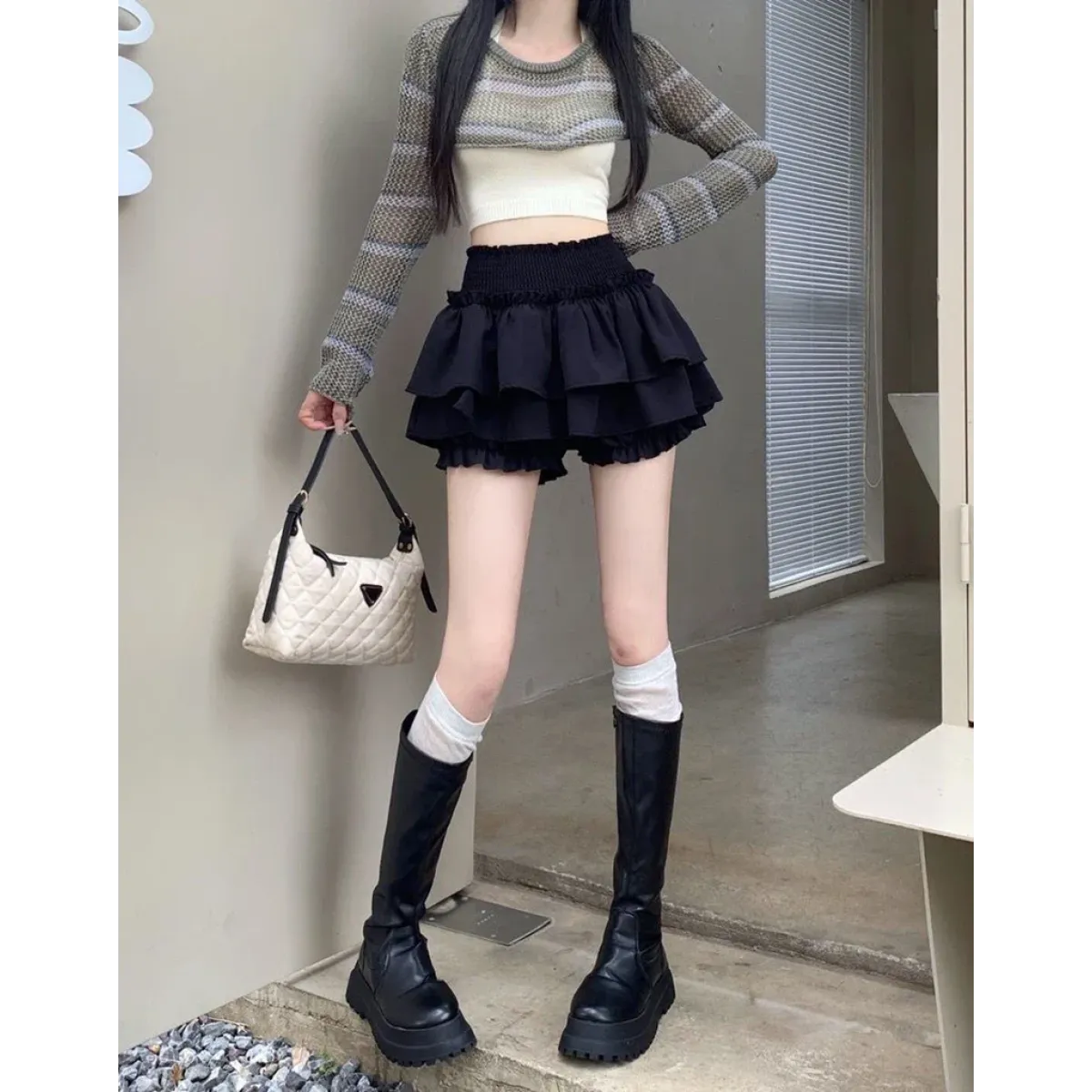 Harajuku Ruffle Layered Skirt - Bottoms - Skirts - 24