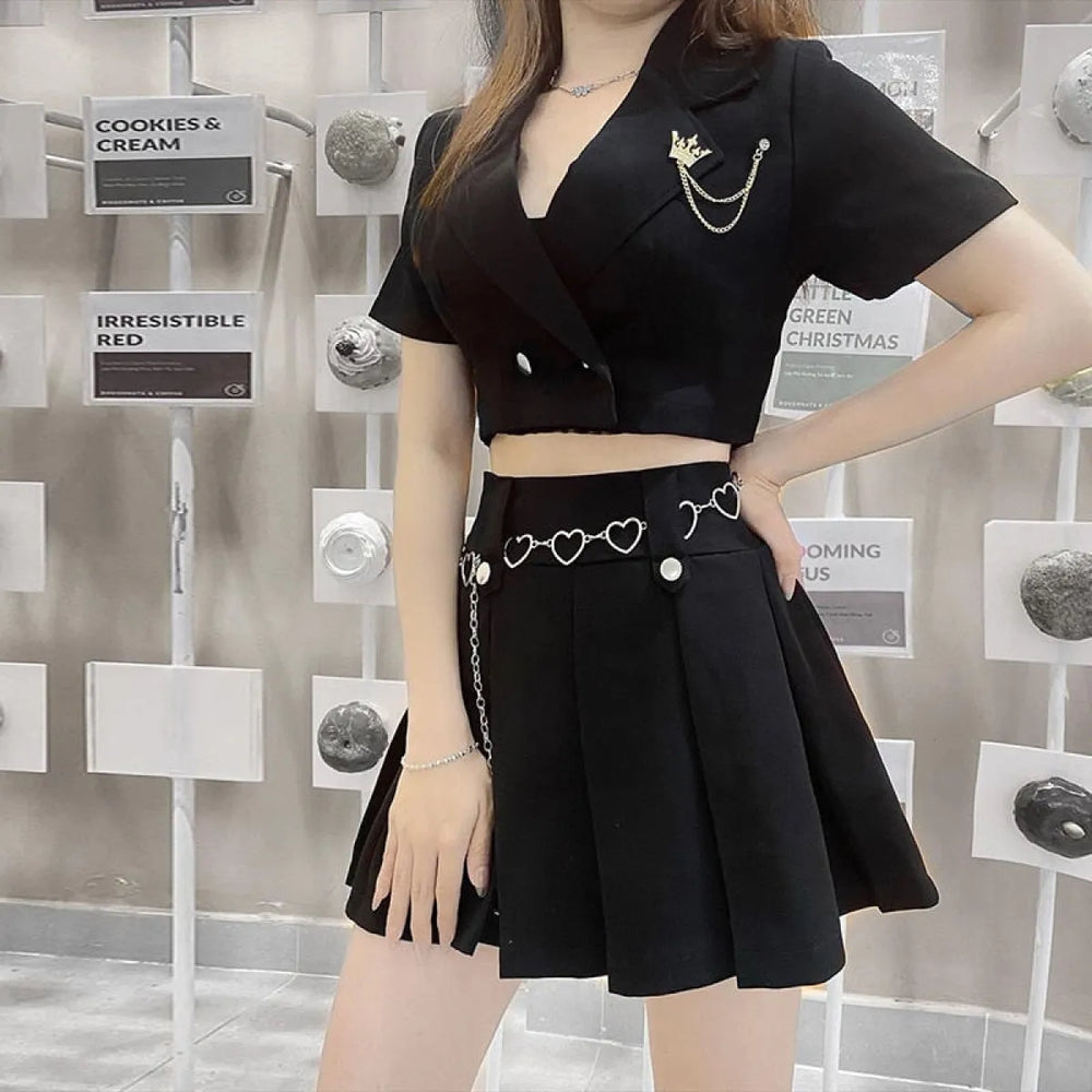 Harajuku Shirt & Skirt Set - All Dresses - 1